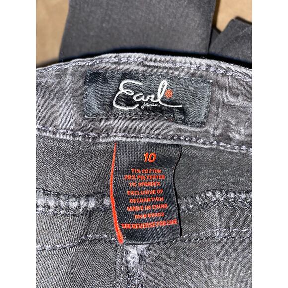Earl Jeans Black Wash Embellished Rhinestones size 10 GUC Jeggings - Picture 12 of 12